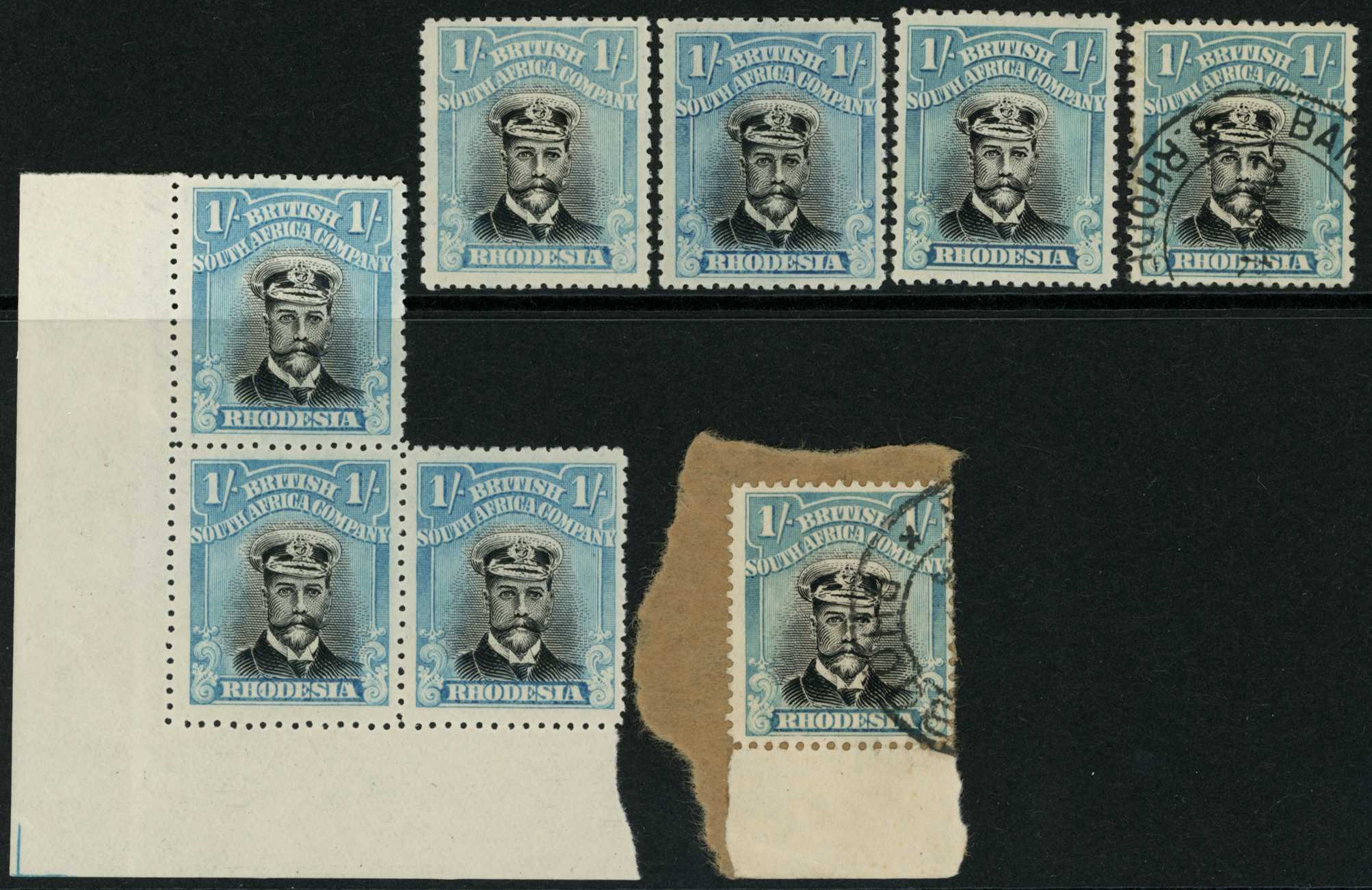 1922-3 1/- Head Die IIIB, perf 14, white...