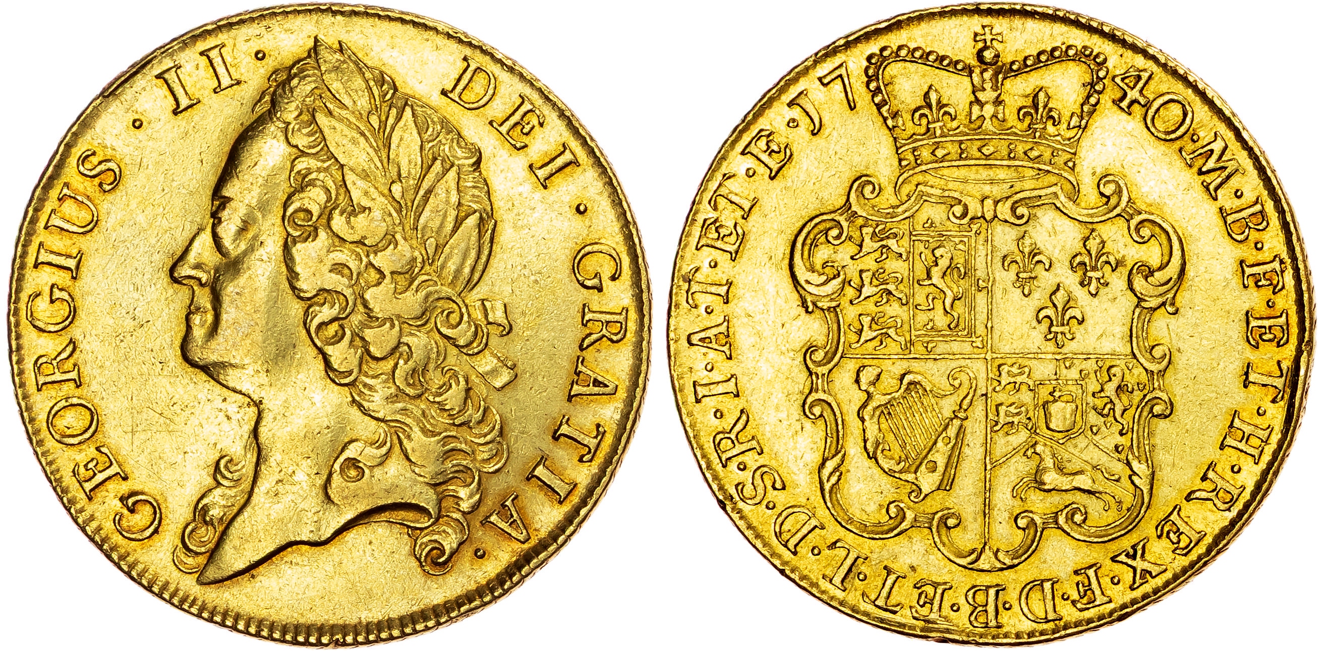 George II (1727-1760), AV Two Guineas, 1740/39.