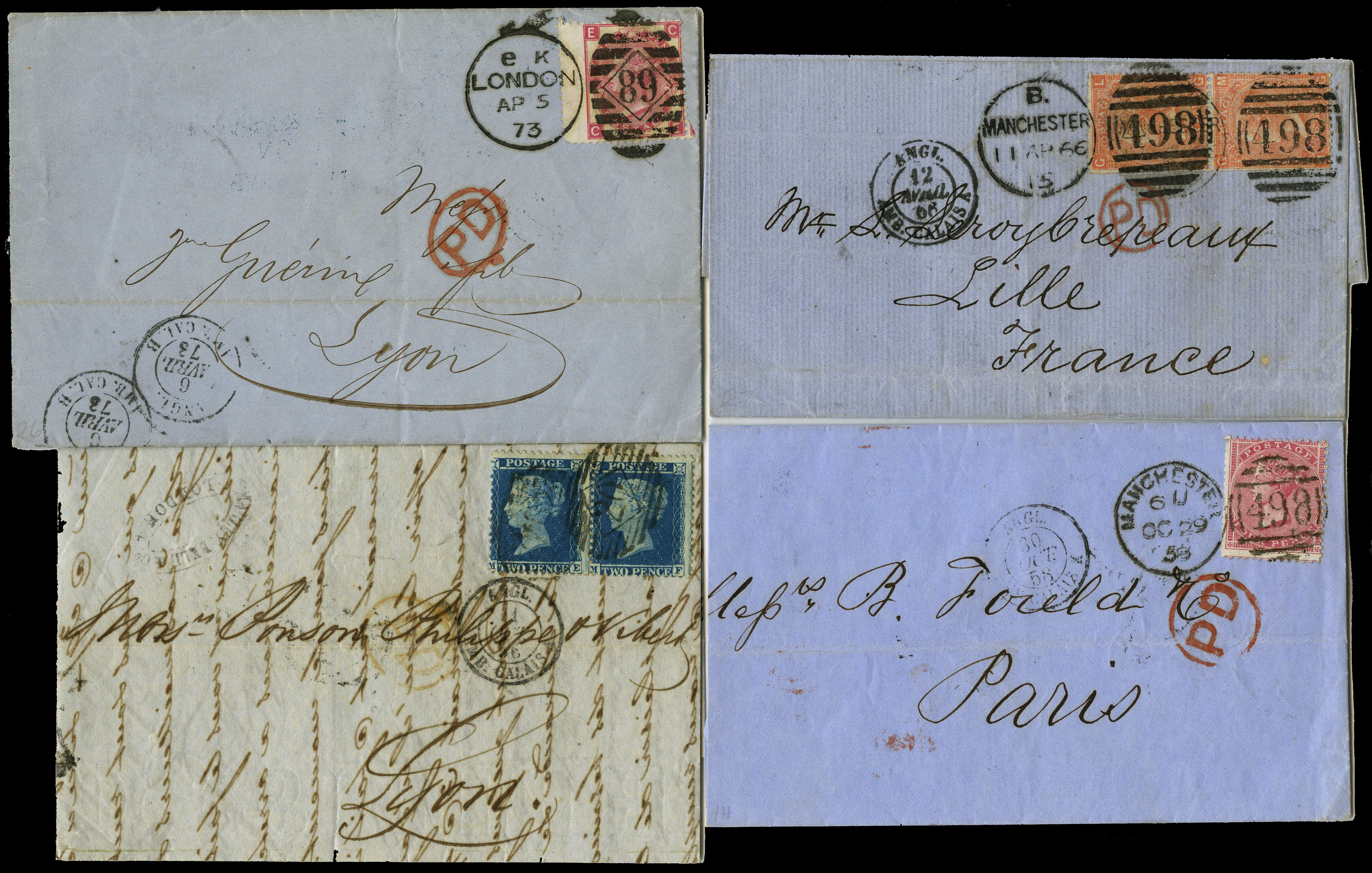 POSTAL HISTORY: 1841-1890 group of nine...