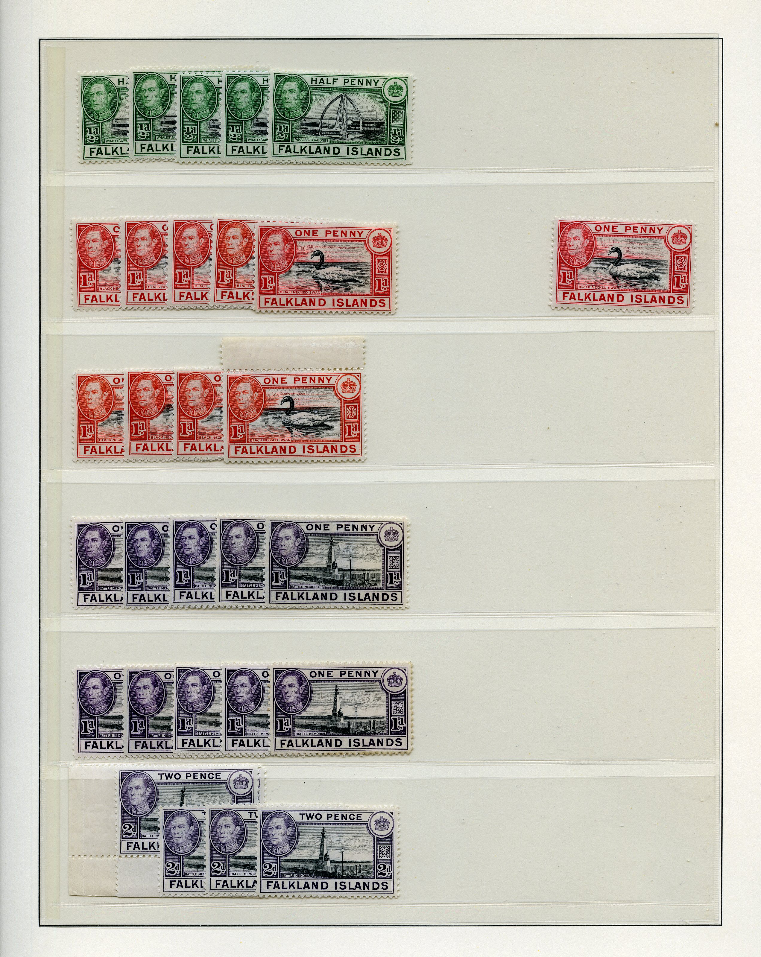 1938-50 set to 9d with SG shades, mostly five...