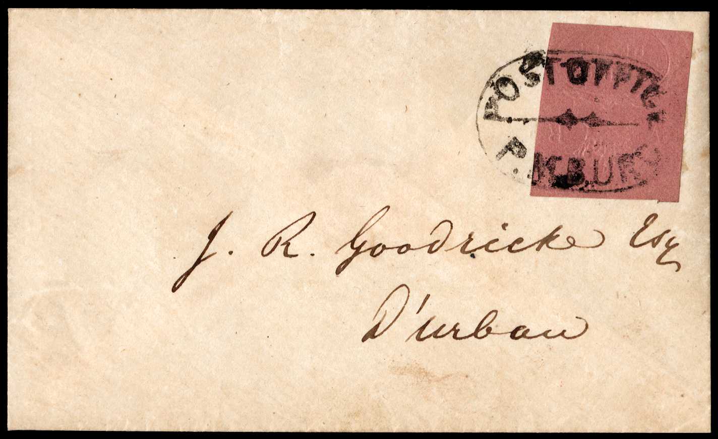 1857-61 embossed 3d rose tied to undated...