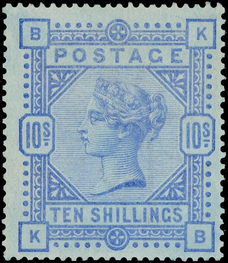 Great Britain 1884 10s Ultramarine (Blued paper)....