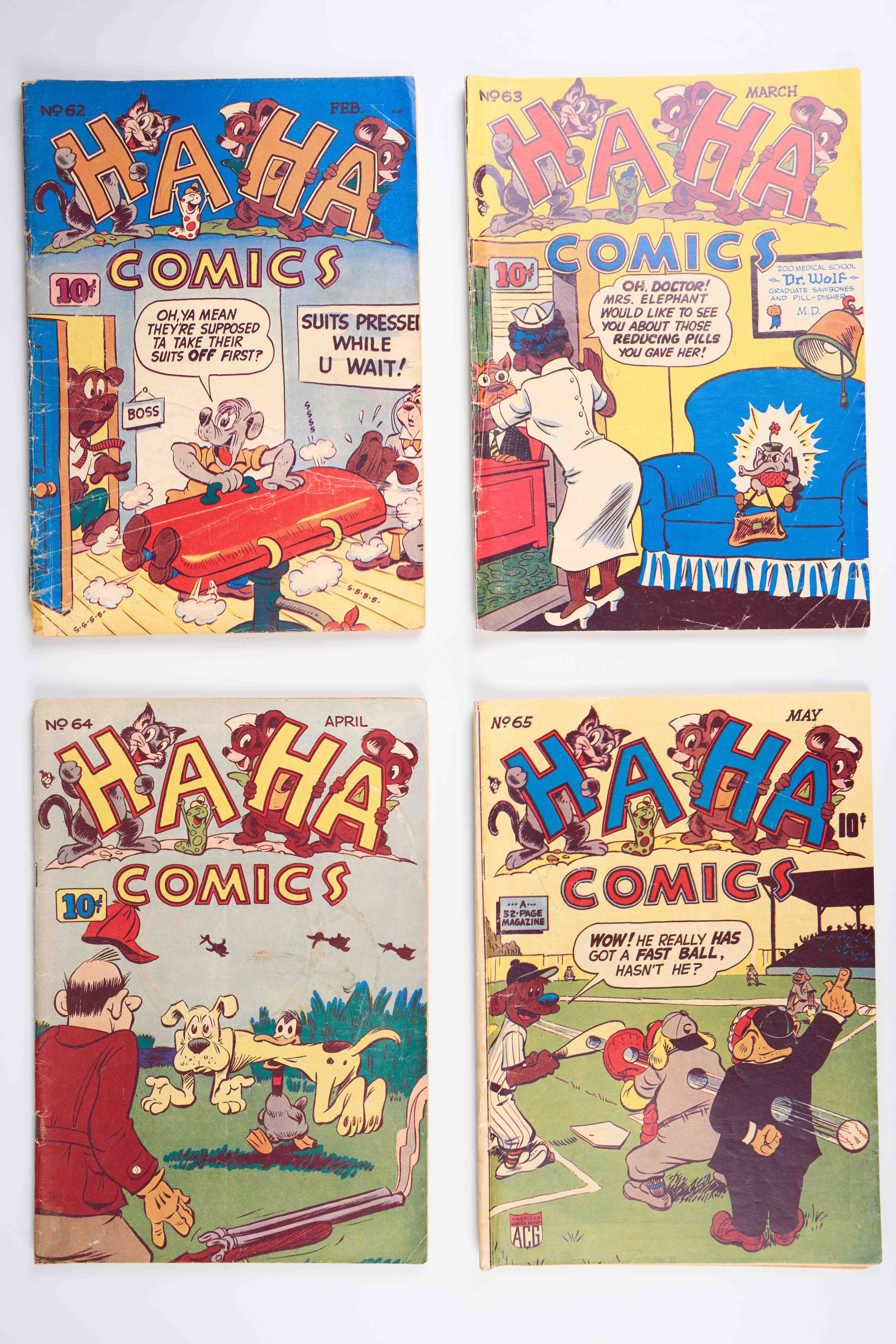 Ha Ha Comics Golden Age Humorous Animal Comic (American Comics Group, 1949-54) Total 12