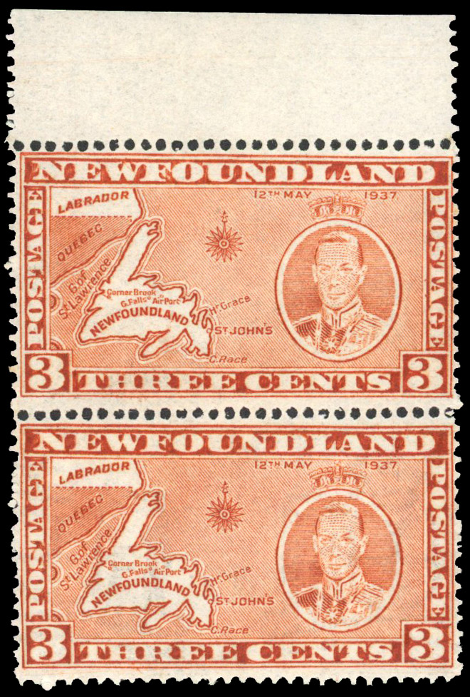 Newfoundland SG 258eca pair mint