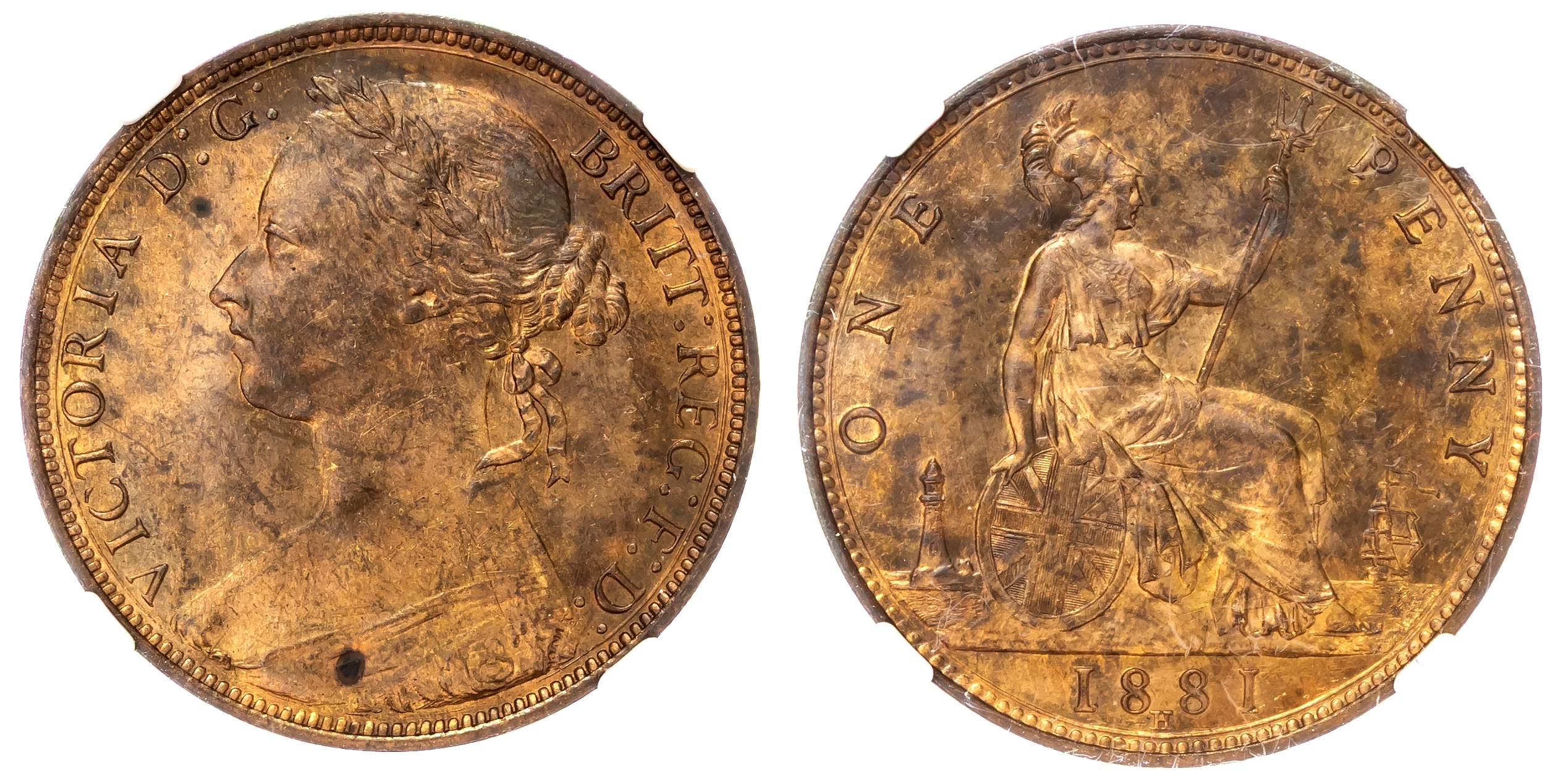 Victoria (1837-1901), Penny, 1881 H, Heaton Mint. 
