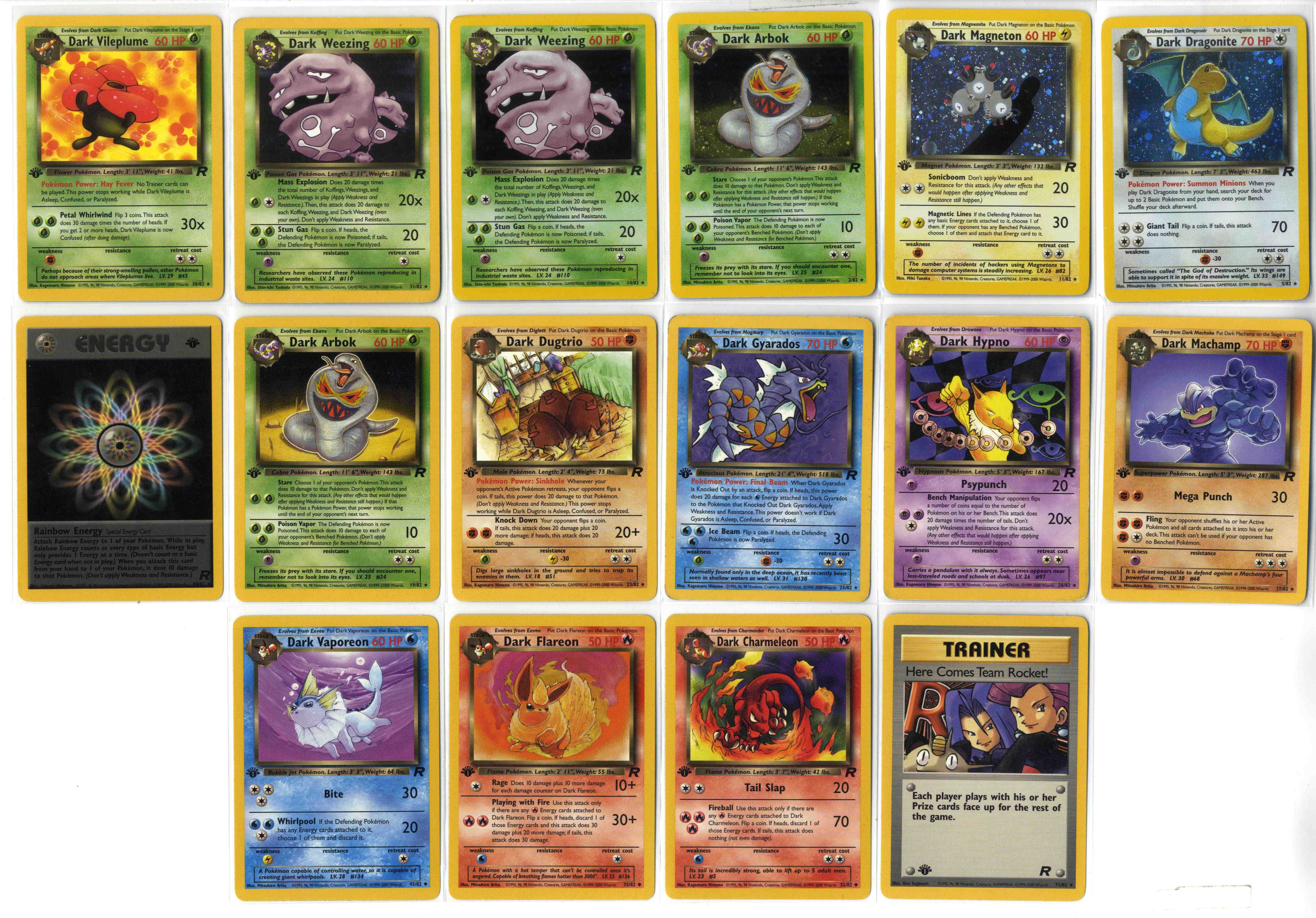 Team Rocket 1st Edition Partially Complete Set #63/82