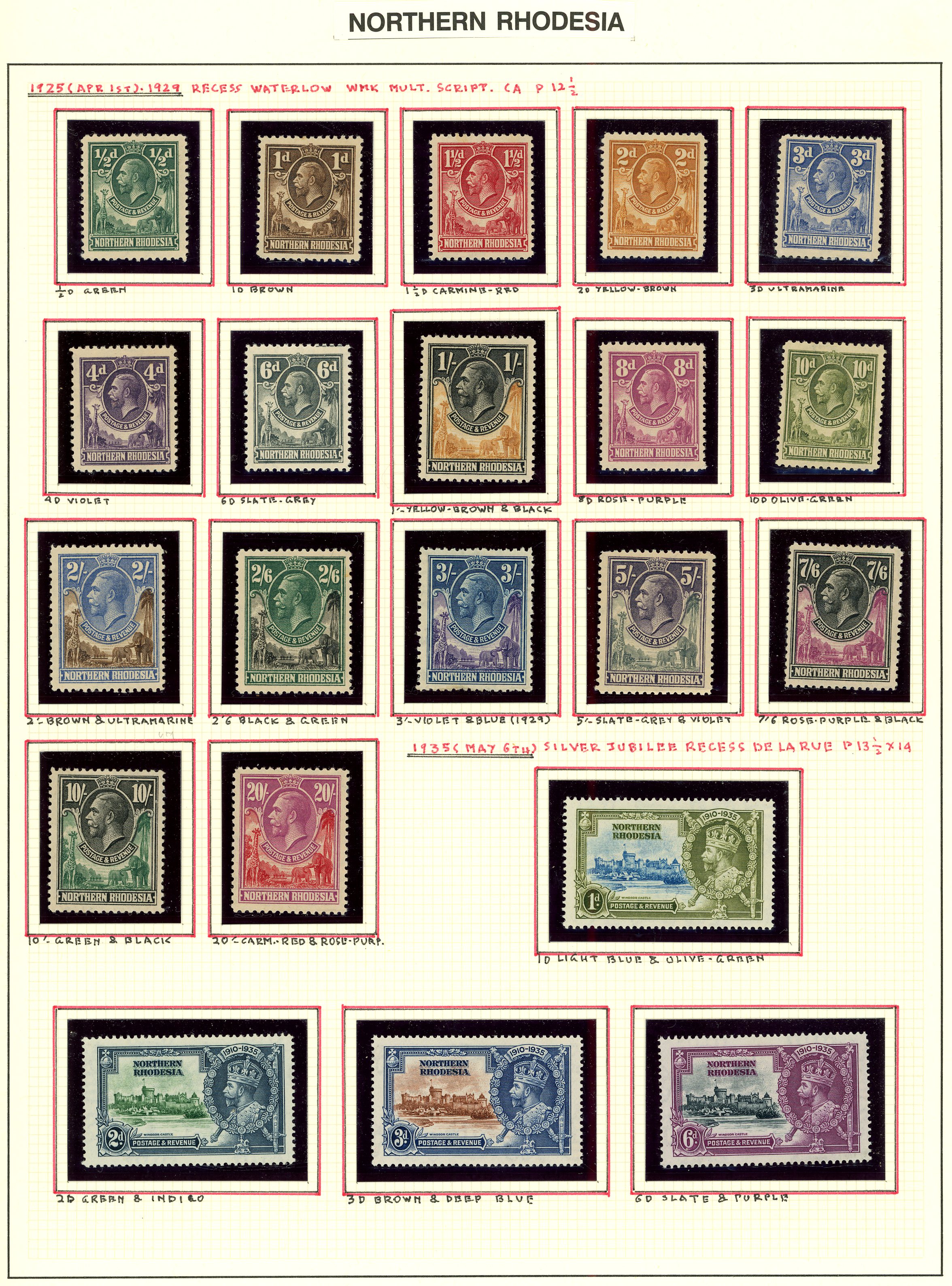1925-52 mint collection (210) on leaves. 1925...