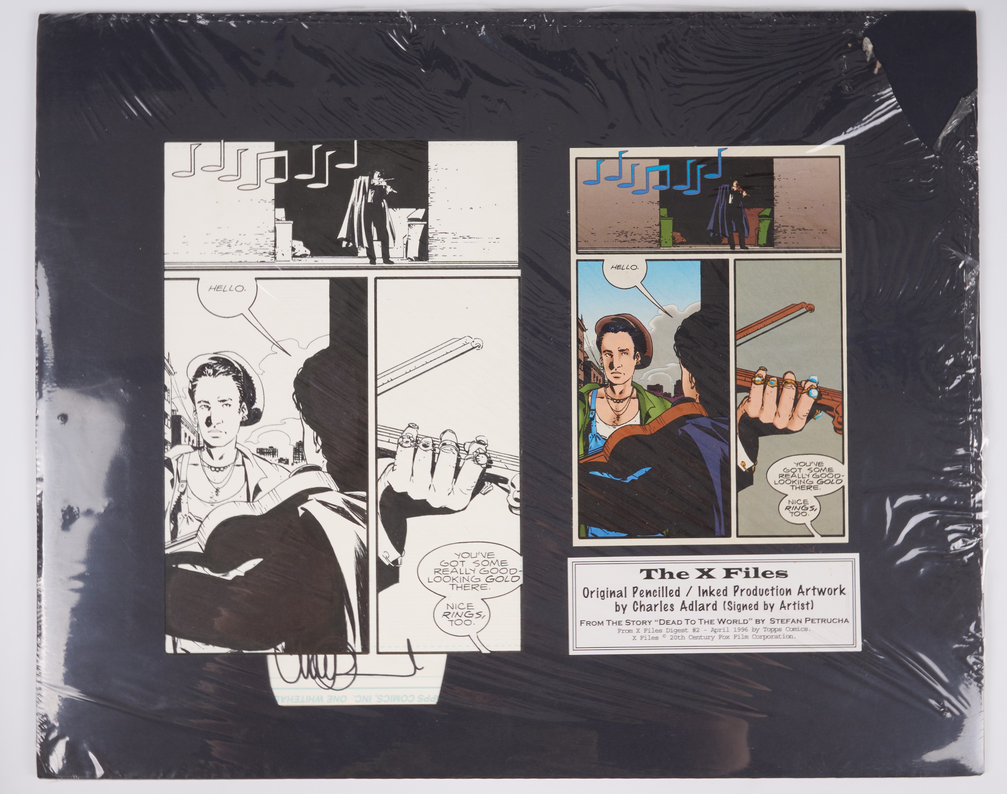 Charles Adlard X-Files Digest #2 Dead To The World Inked Story Pages Signed (Topps Comics, 1995-98) Total 2