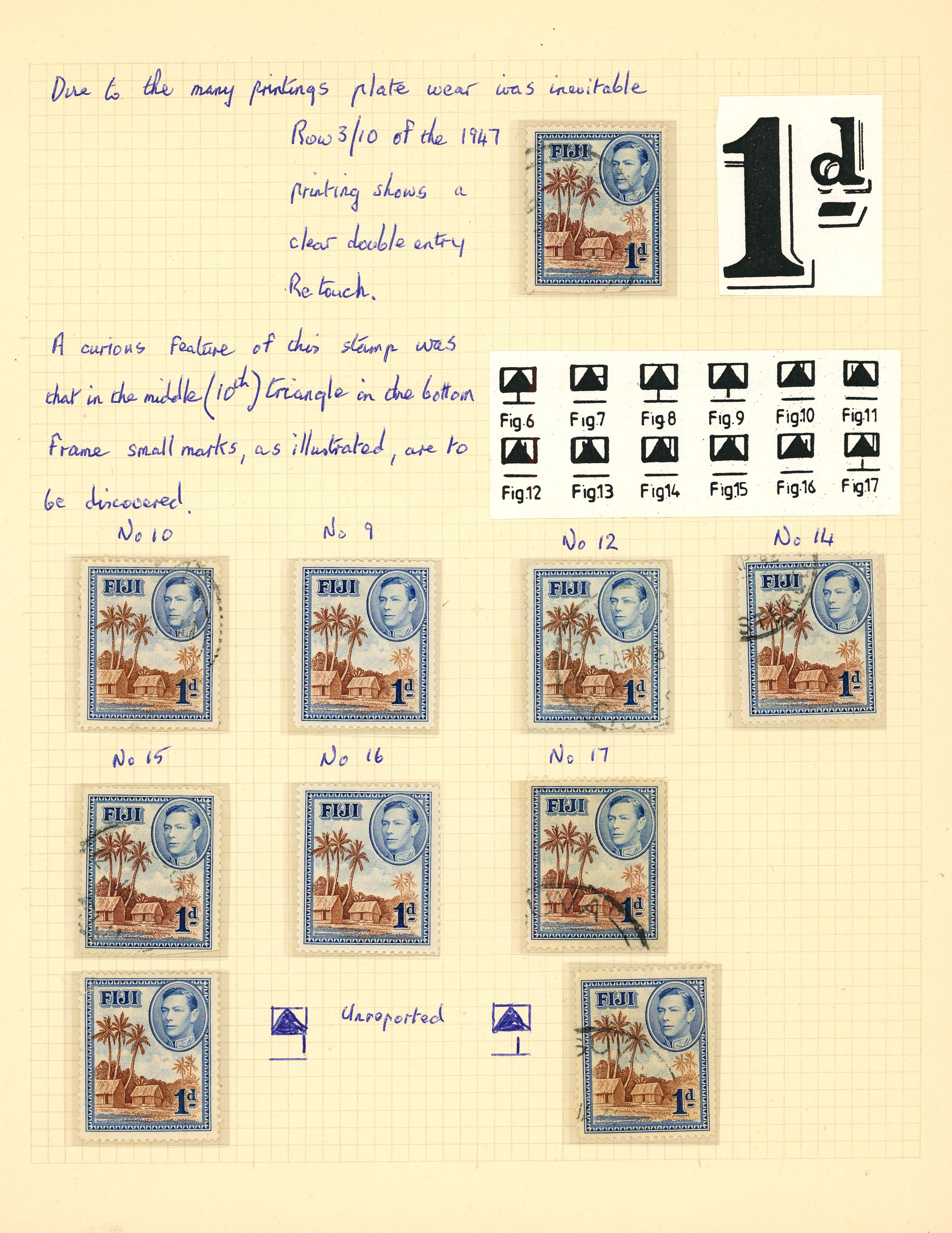 Fiji KG VI collection on leaves