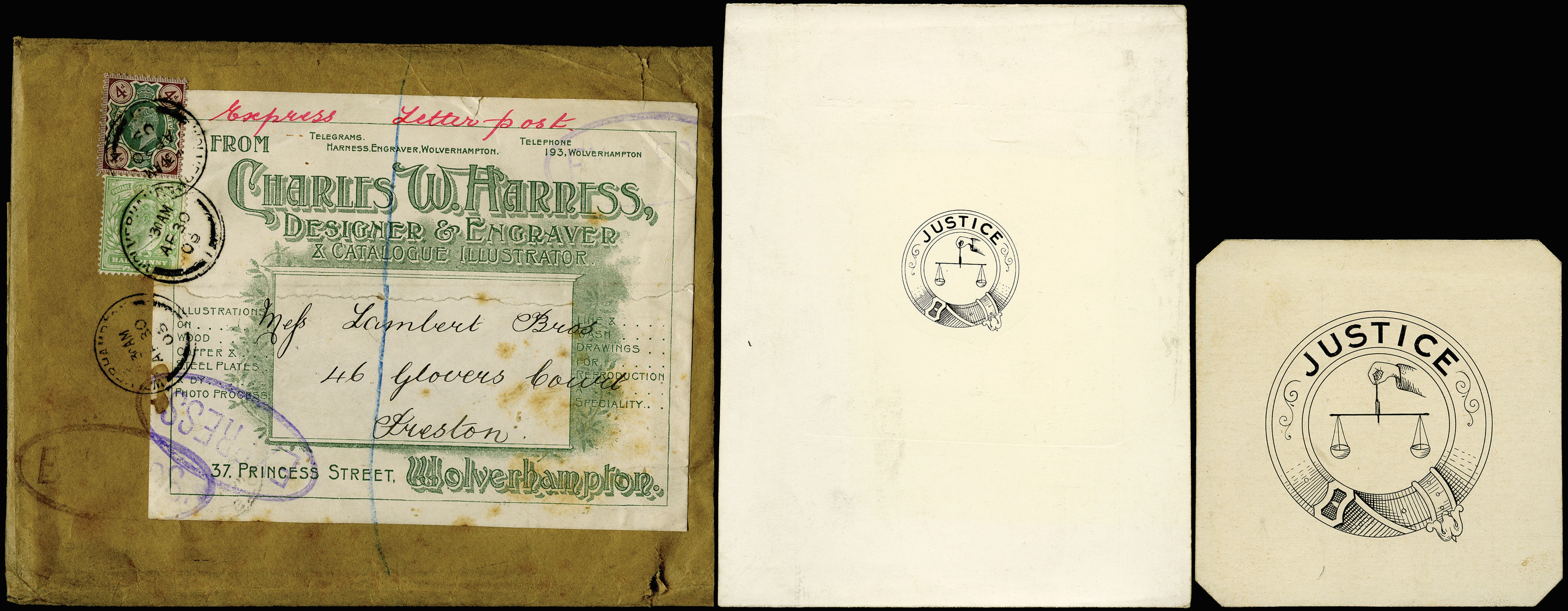 GB 1903 SG 217, 236 cover GB 1903 Express Mail parcel