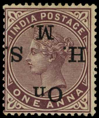 OFFICIAL: 1883-99 1a brown-purple, type 9...
