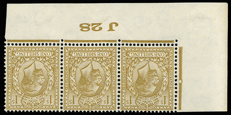 GB 1928 SG429wi Mint Bistre brown J28 Control Wmk Inv