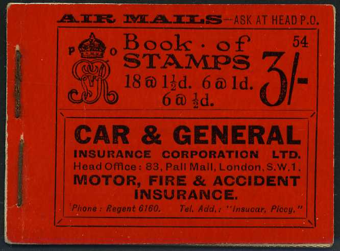1924 (January) 3/- booklet (#54, stapled),...