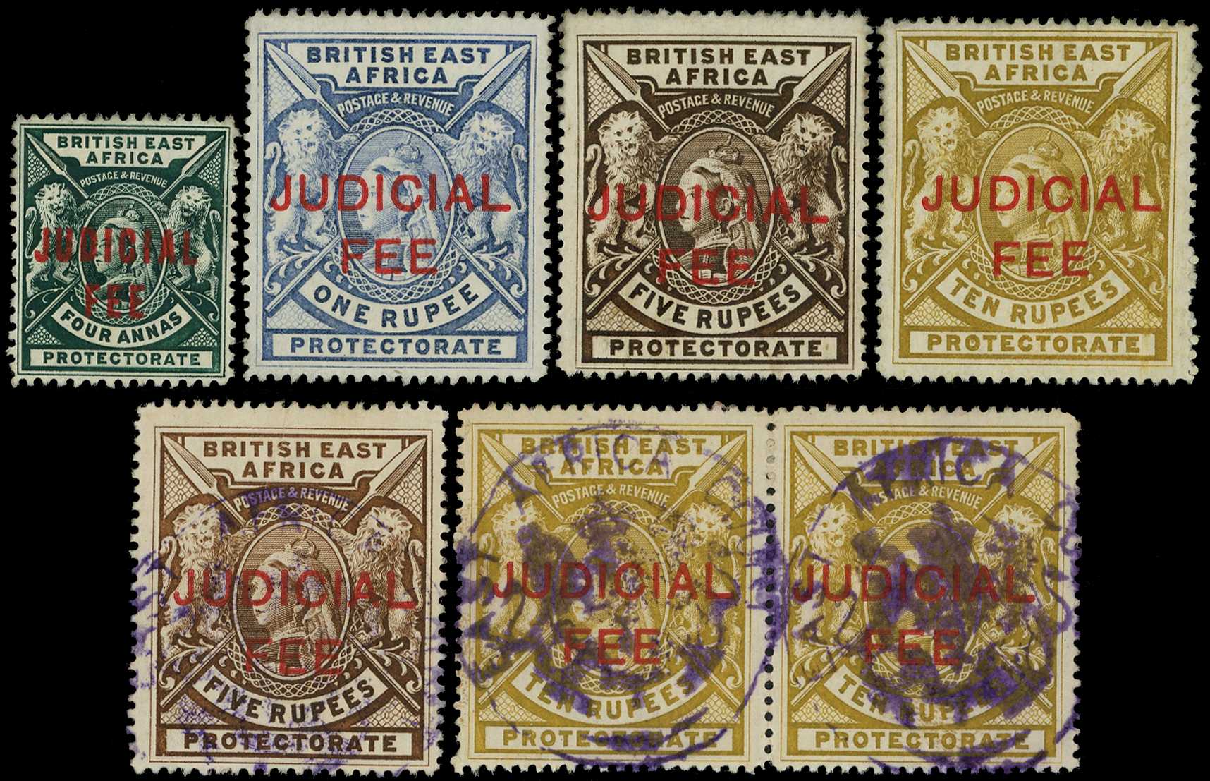 Judicial Fee: 1897-1901 4a to 10r set of...