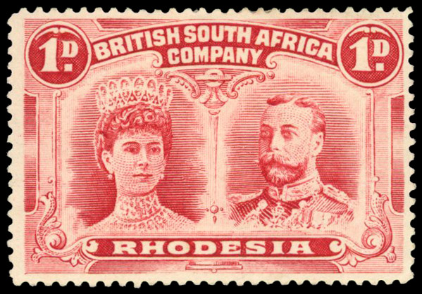 † 1d carmine-lake perf 15 SG 170a, position 90B mint