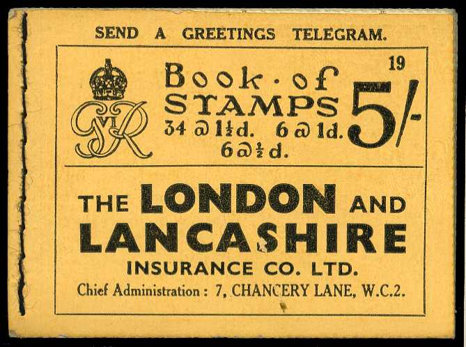 1937 (November) 5/- booklet (#19). Advert...