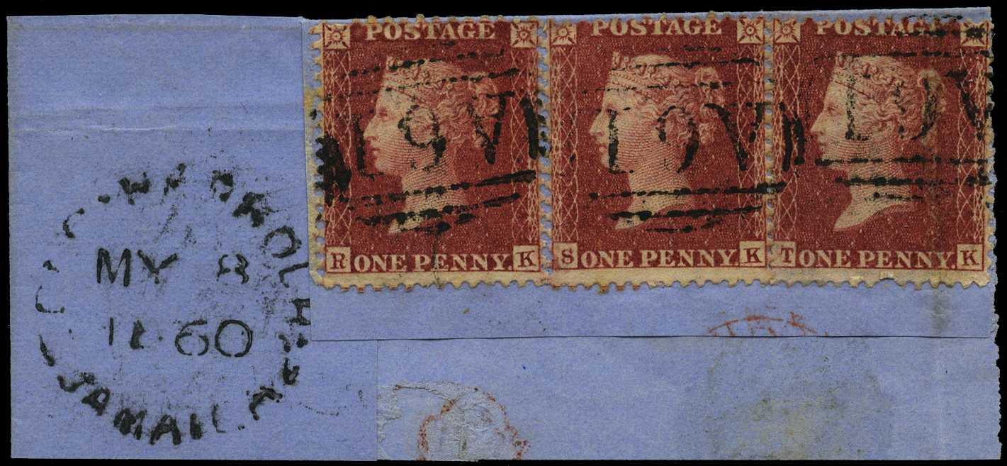 GB USED ABROAD: 1860 Old Harbour “A61”...