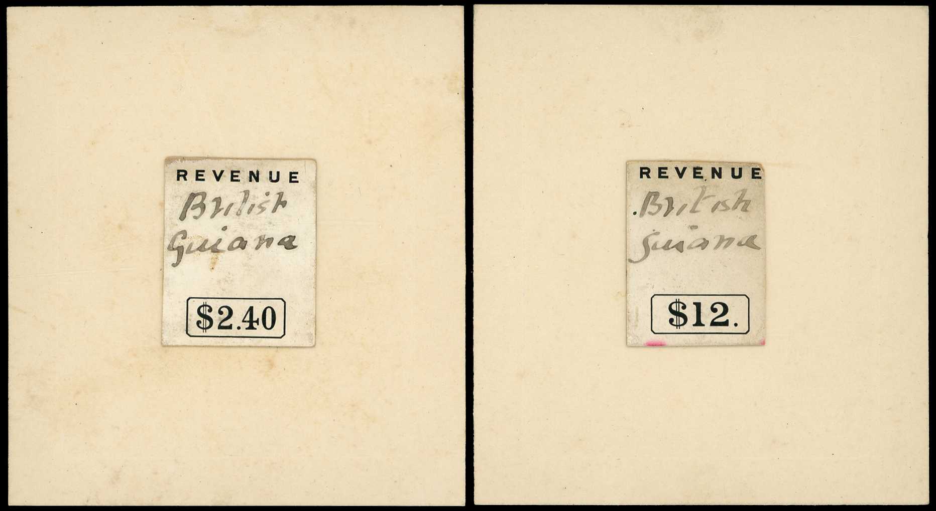 c.1889 Stamp sized die proofs of value tablet...