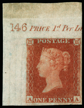 GB 1841 SG 8 1d red-brown Plate 146 imprimatur