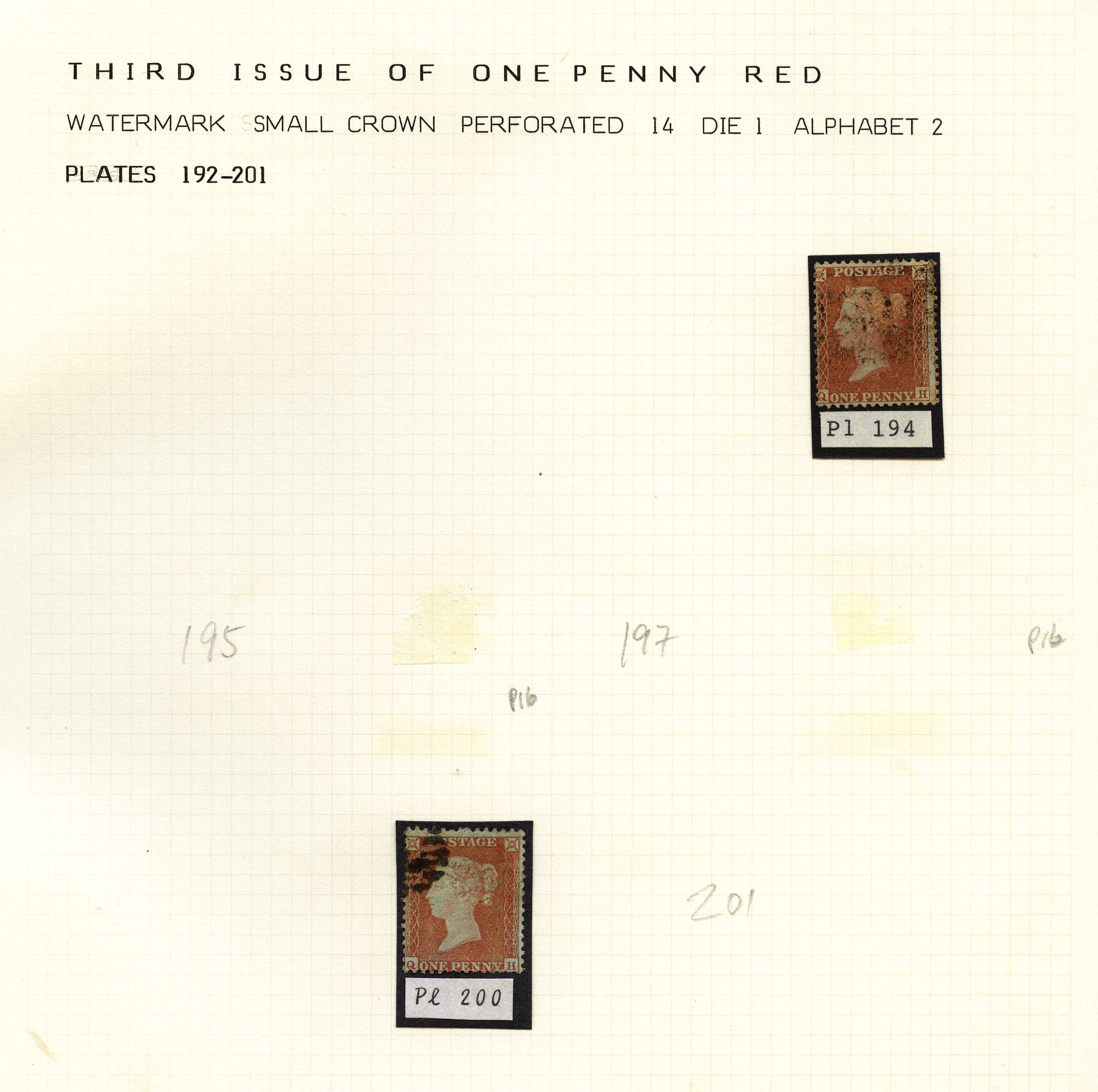 1855 (Jan) 1d red-brown (shades), Die I,...