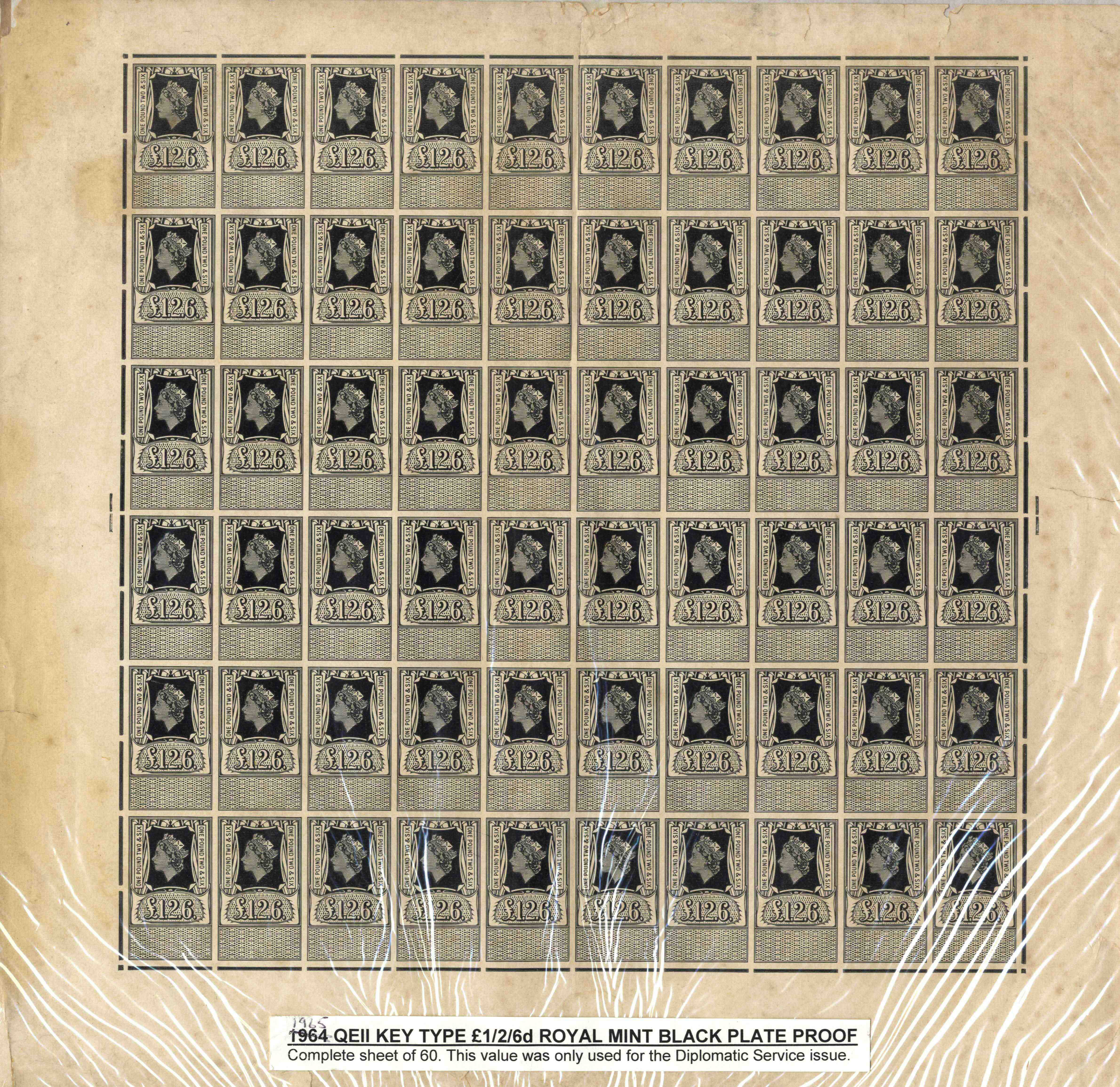 Great Britain £1/2/6 sketch, proof & usage unique archive group