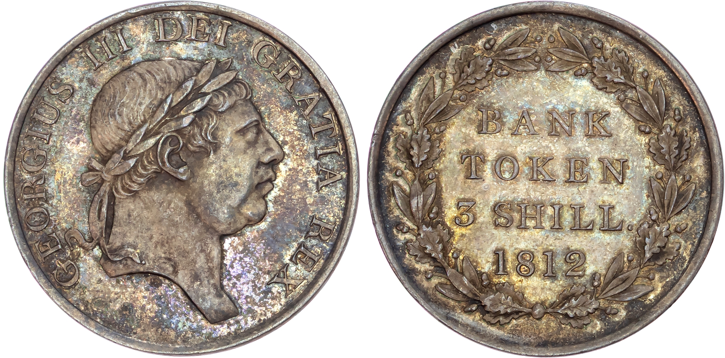 George III (1760-1820), Bank of England Issue (1804-1816), AR Three Shillings, 1812.