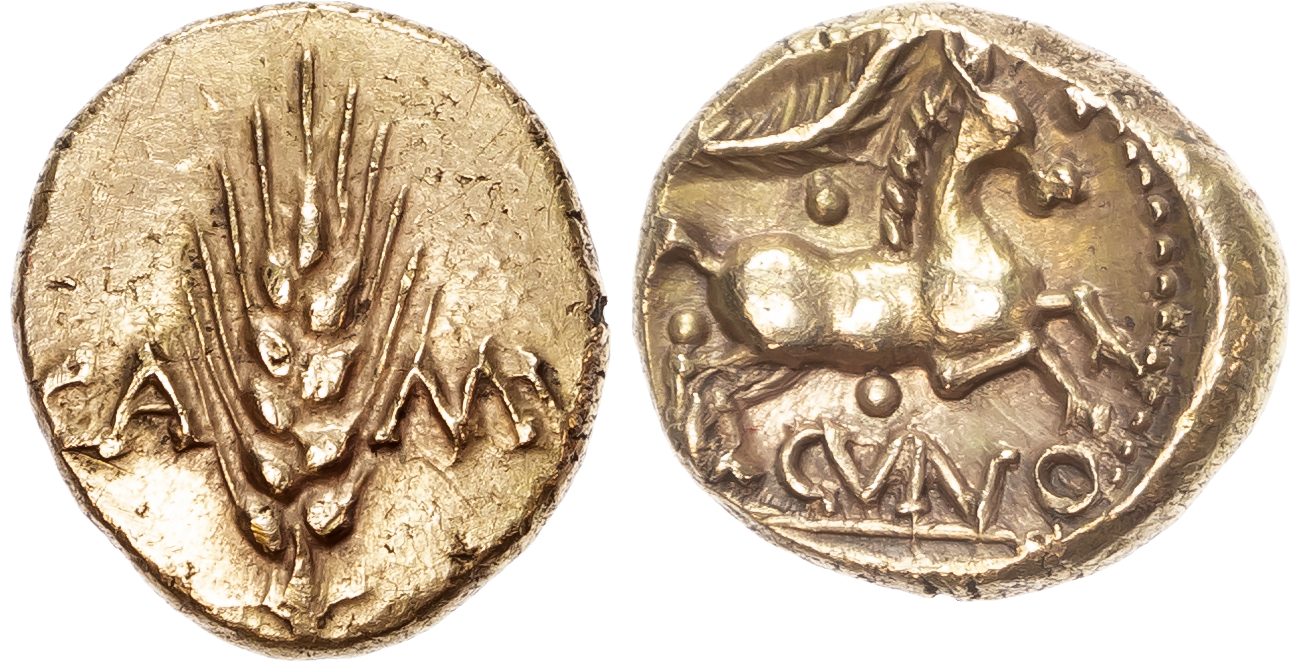 Trinovantes & Catuvellauni, Cunobelin (c. AD 8-41) AV Stater, ‘Plastic’ type, 5.22g. 