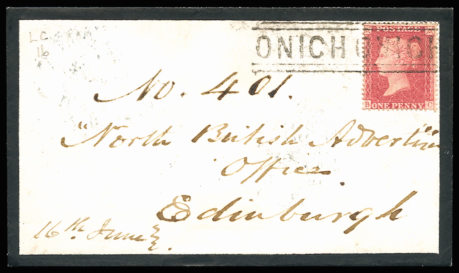 1858 1d Rose-red Pl.52. (Perf 16). Very fine...