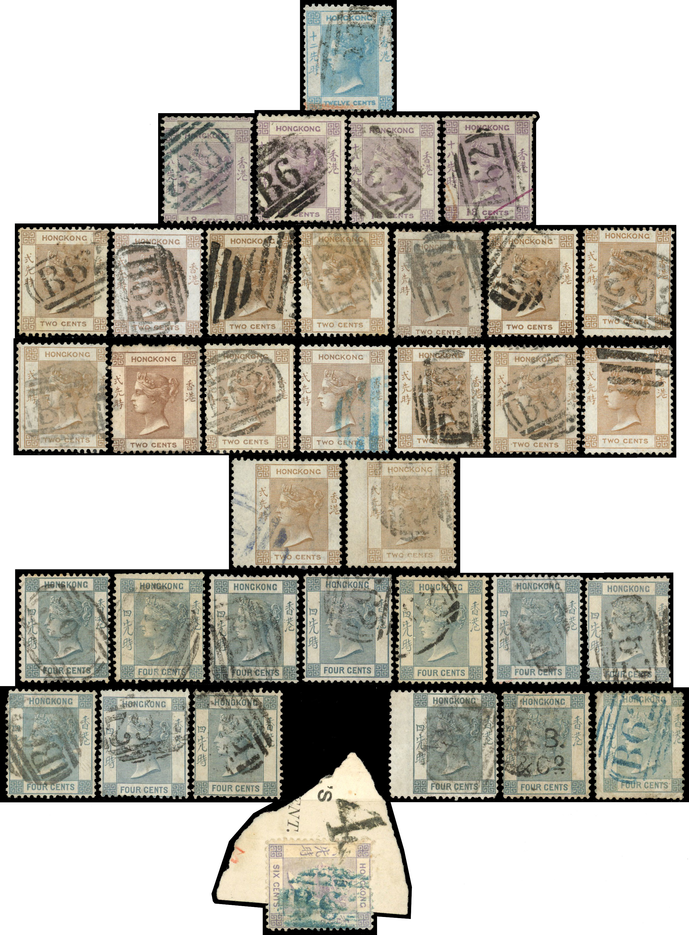 Hong Kong 1862-1901 predominately used duplicated selection arranged on Hagner pages