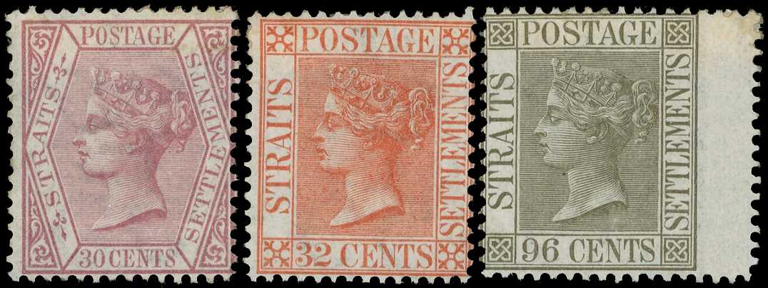 1867-72 30ct, 32ct and 96ct watermark Crown...