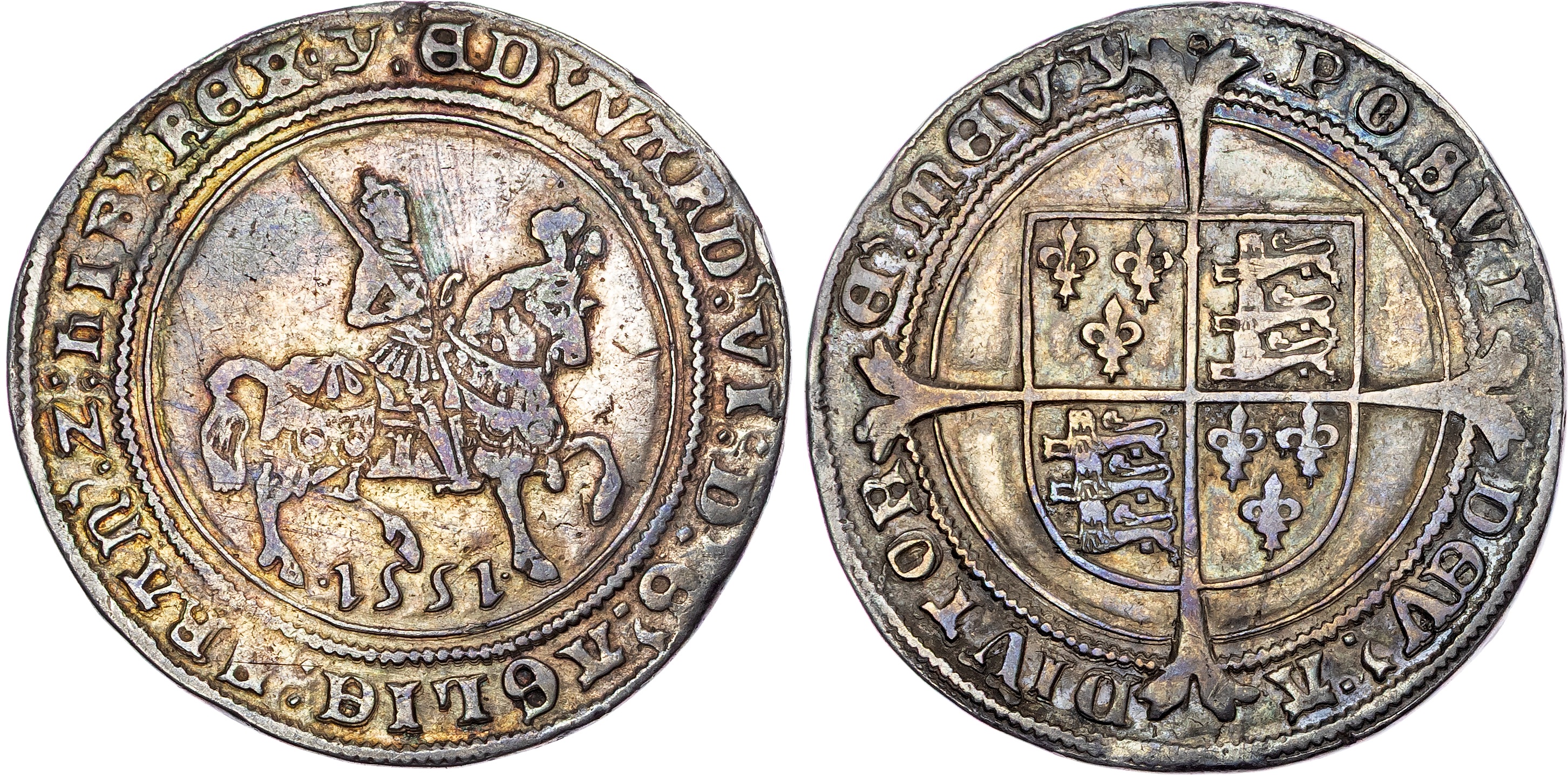 Edward VI (1547‐1553), AR Halfcrown, 1551, Third Period, Fine Silver Issue (1551‐3), mm. Y.