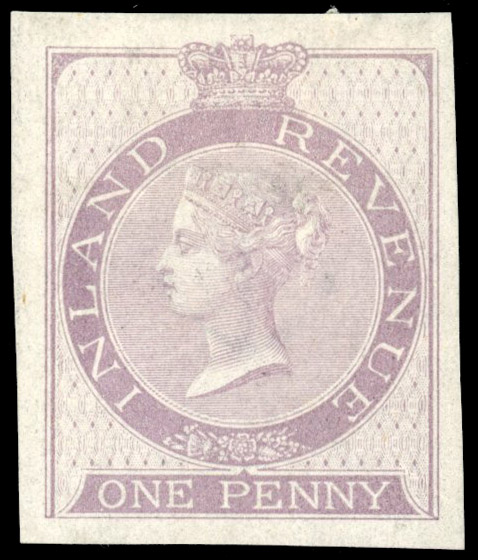 GB Postal Fiscals SG F15 1869 1d imprimatur