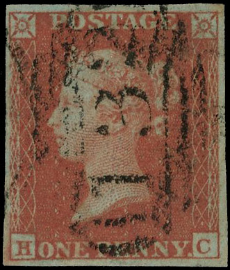 1841 1d Red-brown Pl.177 (HC, Alphabet II).