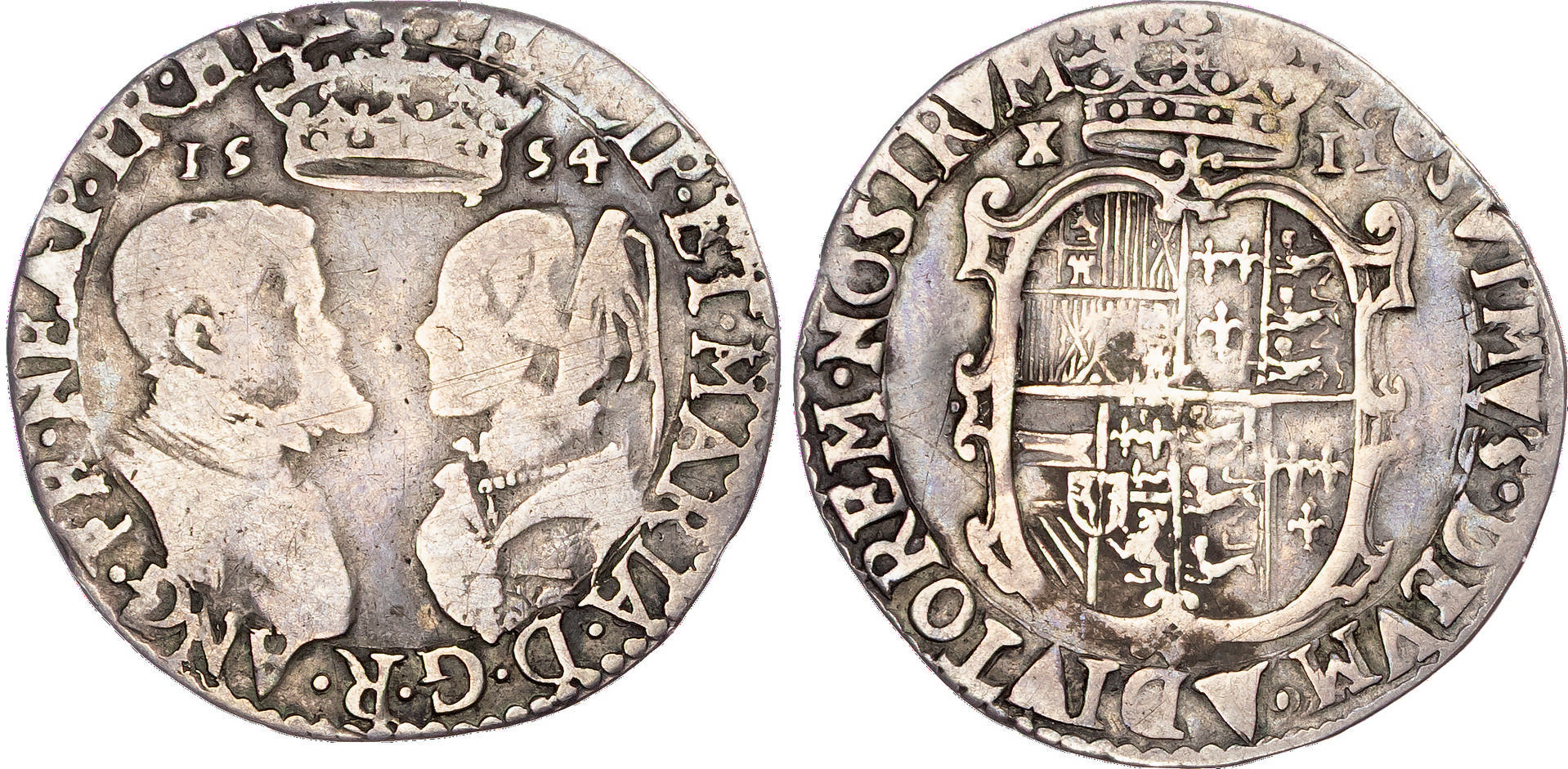 Philip & Mary (1554-1558), AR Shilling, Full titles issue, Tower Mint, 1554.