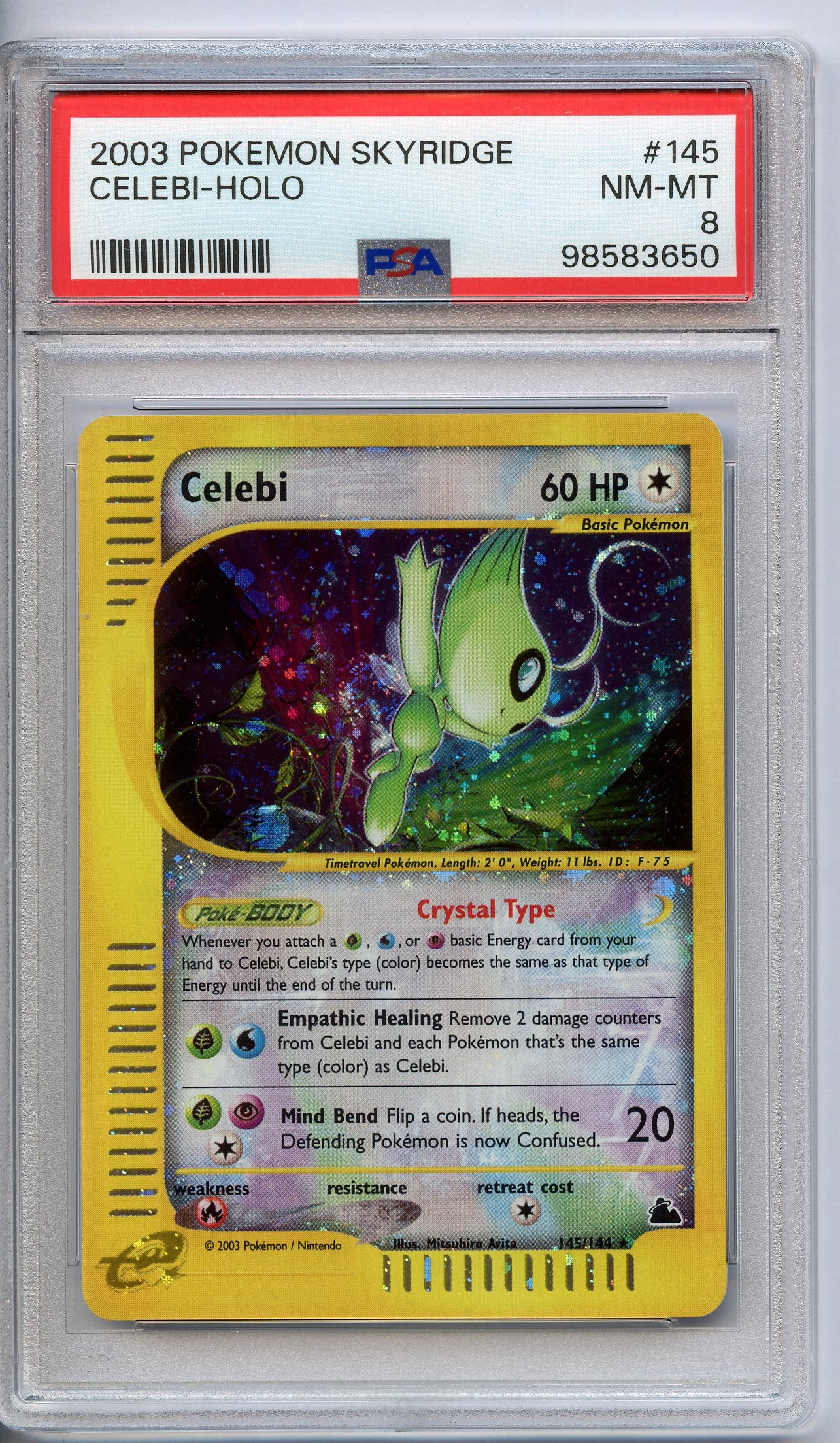 PSA 8 Celebi Holo Crystal #145 - Skyridge 2003