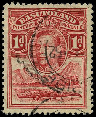 1938-54 1d scarlet with R2/4 'tower' flaw,...
