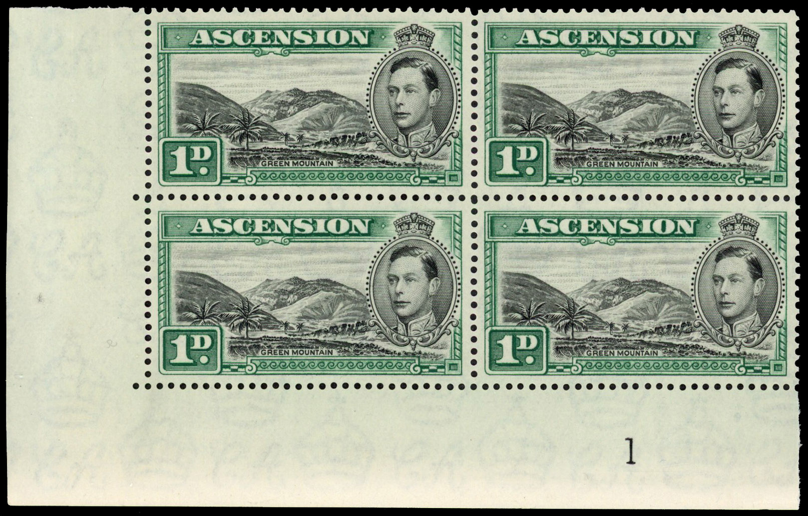 Ascension SG 39 Plate block mint