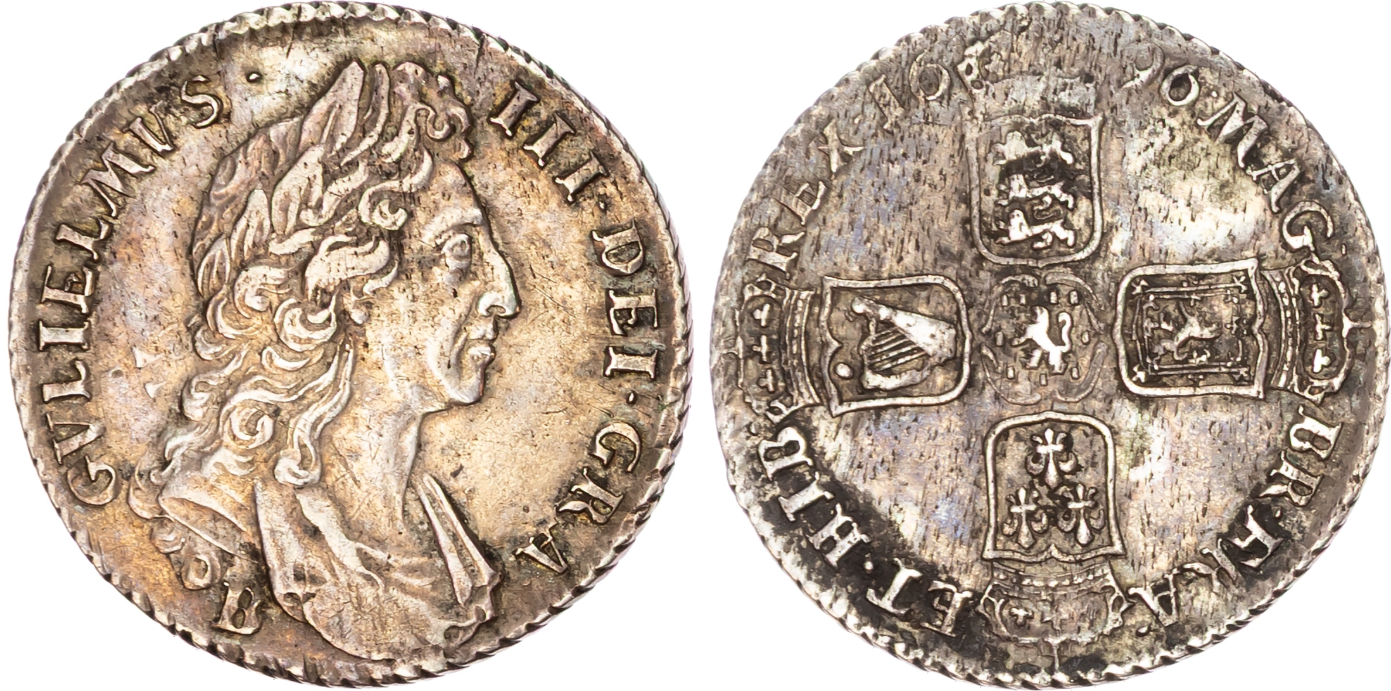 William III (1694‑1702), AR Shilling, 1696, Bristol mint.