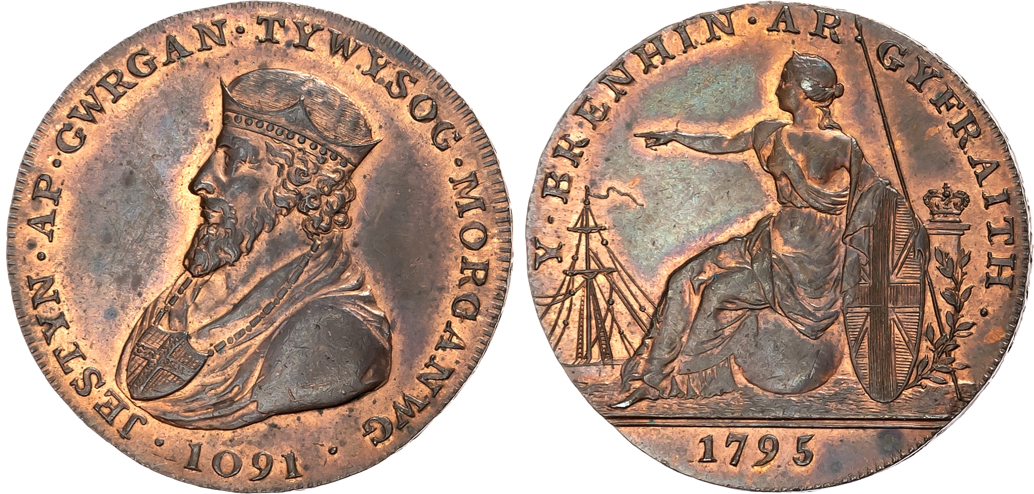 Glams.  Glamorgan , [probably Merthyr Tydfil], William Taitt, Richard Crawshay and Samuel Homfray, Jorden’s Halfpenny 17 …