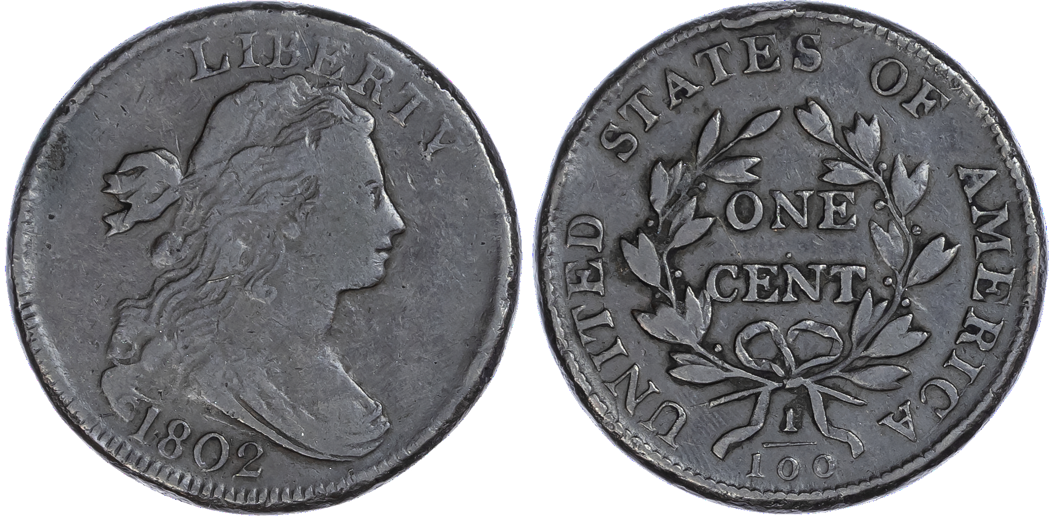 USA, copper Draped Bust Cent, 1802