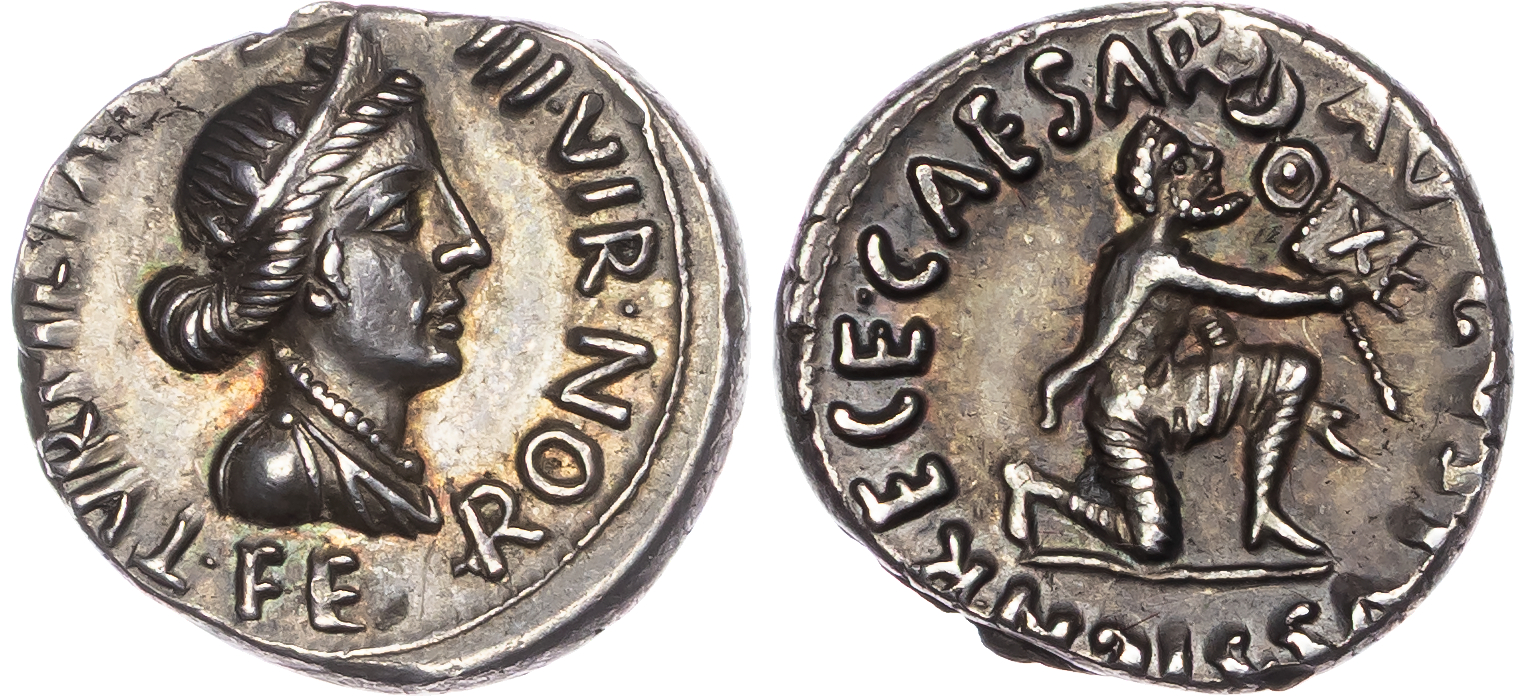 Augustus (27 BC–AD 14) AR Denarius, Rome, P. Petronius Turpilianus, moneyer, 4.00g.