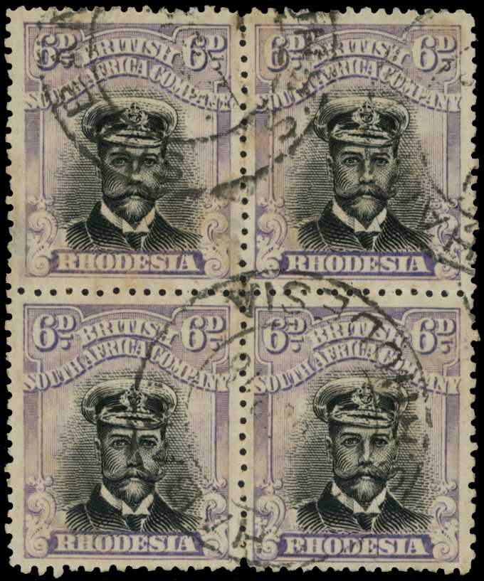 1917-20 6d Head Die IIIA, perf 14. Block of...