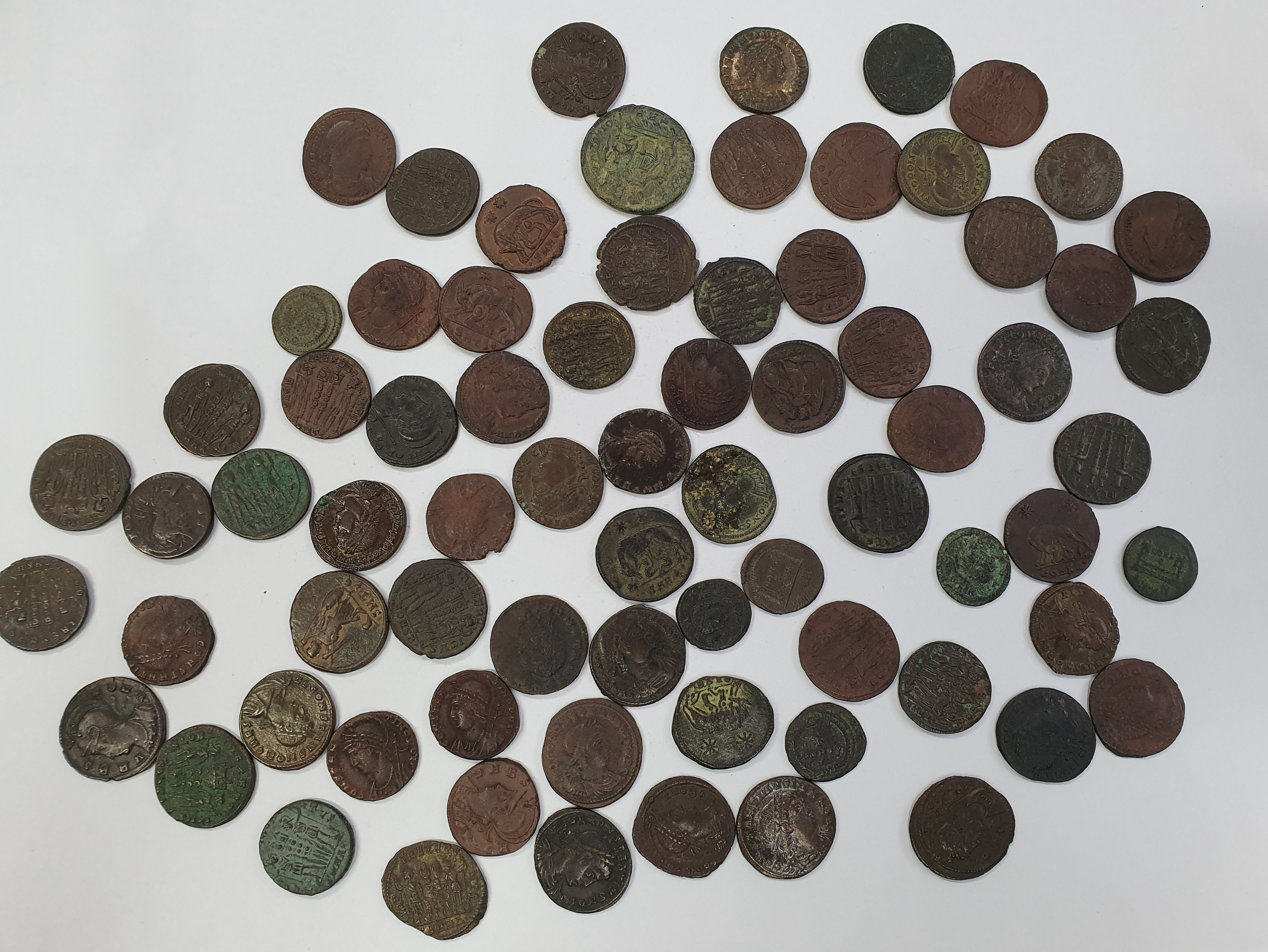 Group of 73 House of Constantine AE 3s and 4s. Various mints.