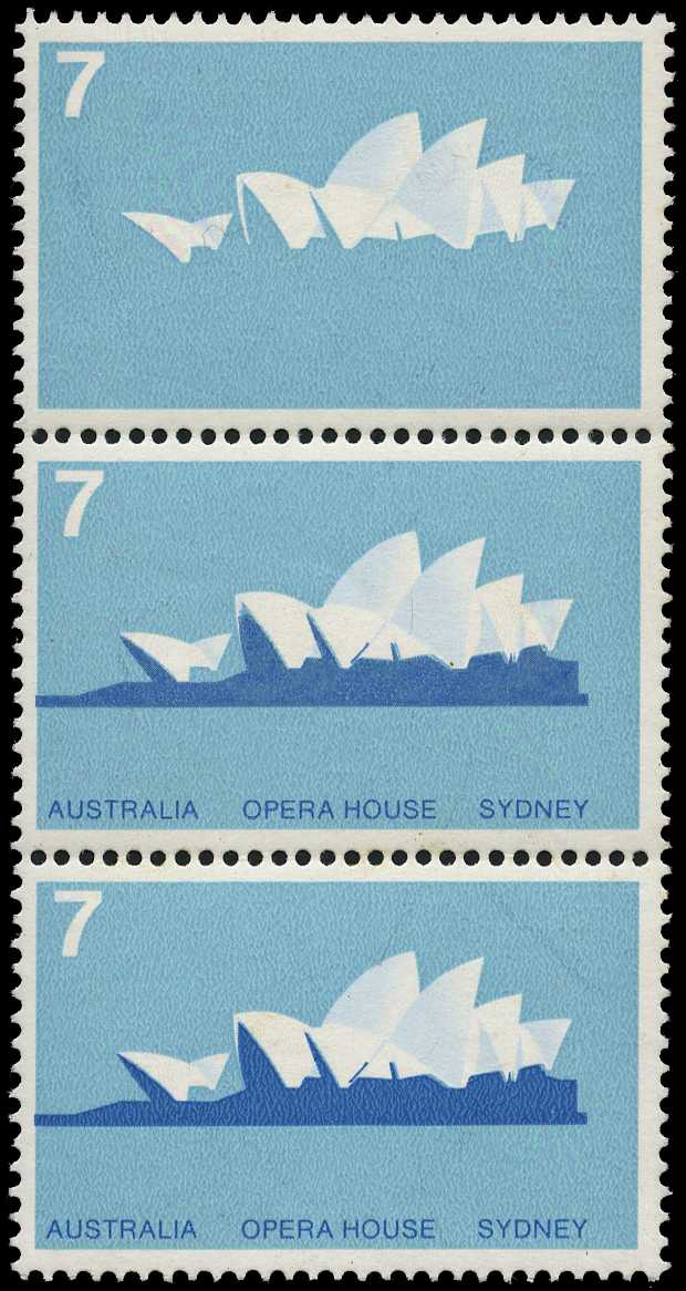 1973 'Sydney Opera House' 7ct vertical strip...