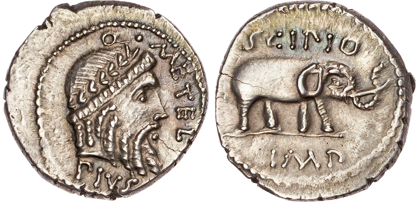 Q. Caecilius Metellus Pius Scipio (47-46 BC) AR Denarius, 