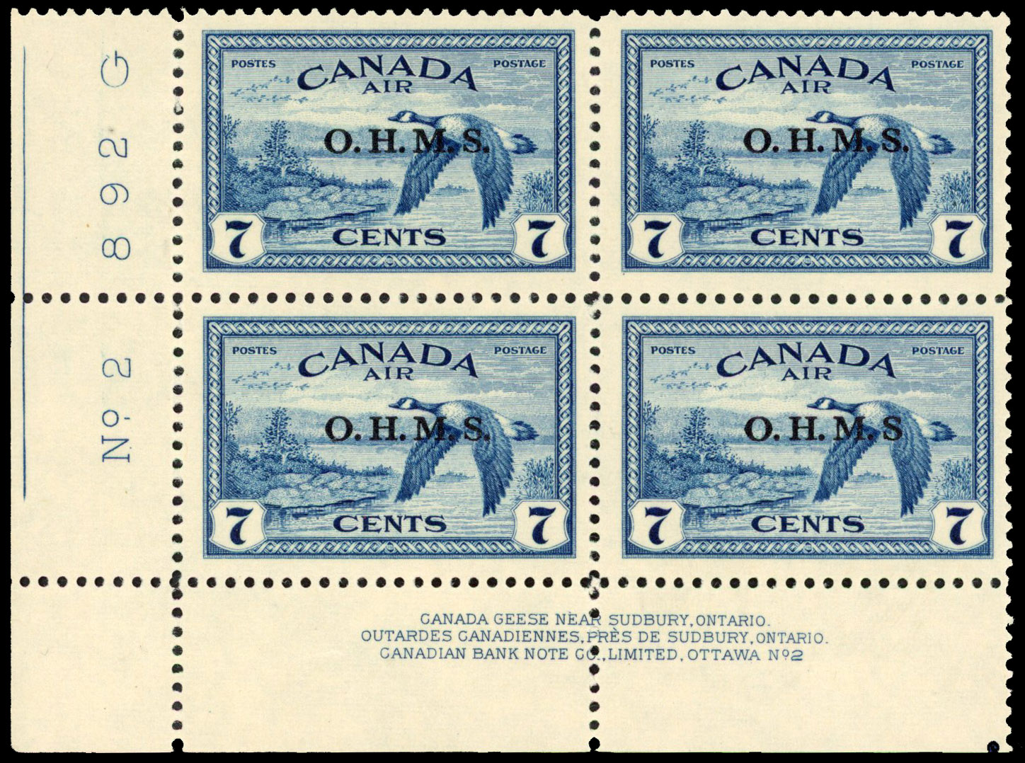 Canada SG O171. a block mint