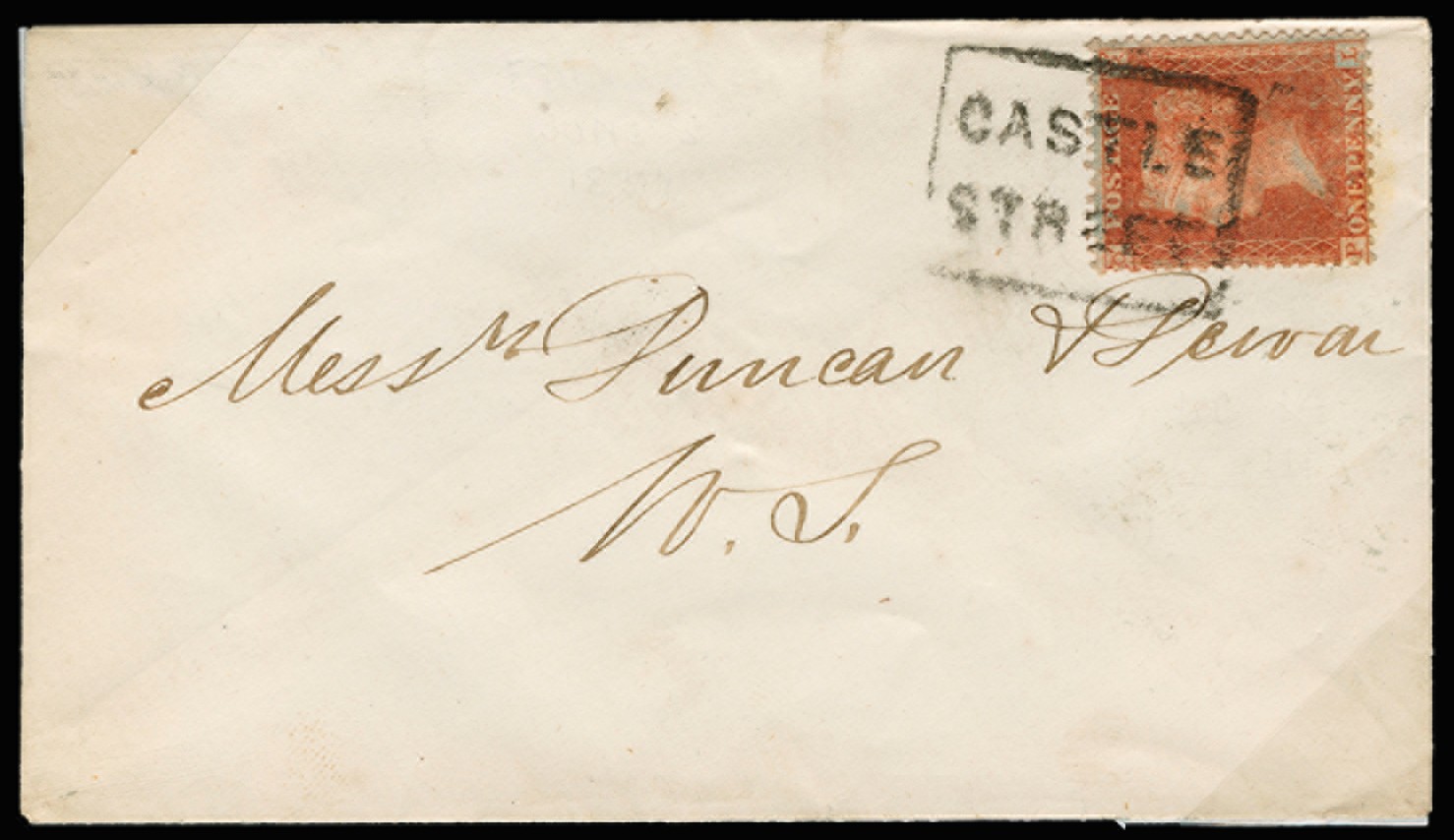 1857 1d Orange-brown Pl.34. Very fine used example...