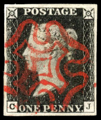 Great Britain 1840 1d black Plate 1b very fine used