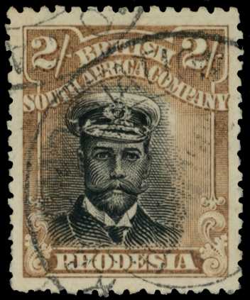 1917-20 2/- Head Die IIIA, perf 14. Used...