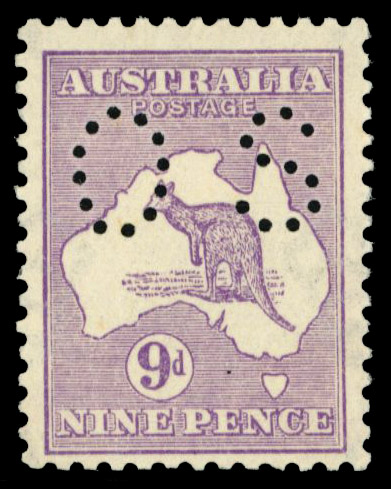 Australia 1915 official 9d violet